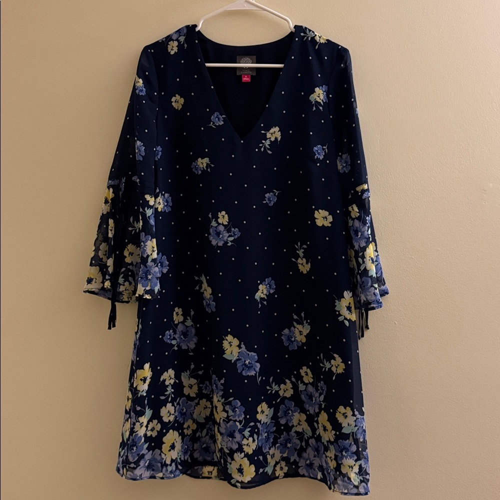 VINCE CAMUTO Floral Polka Dot Dress